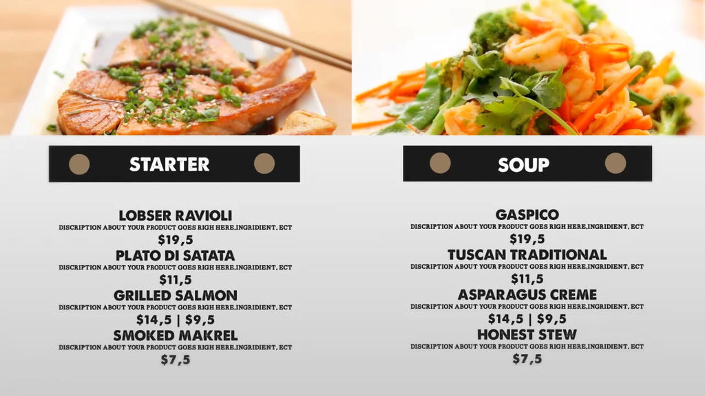 Vintage Food Menu Restaurant Display Digital Signage After Effects Templates 9392374 Food Menu Slideshow After Effects Template Free