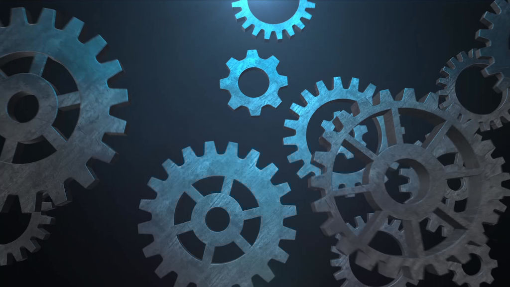 Mechanical Metal Rotating Gear Animation For Intro And Logo Reveal