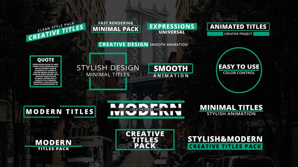 Minimal & Modern Titles Motion Graphics Template | 11532630