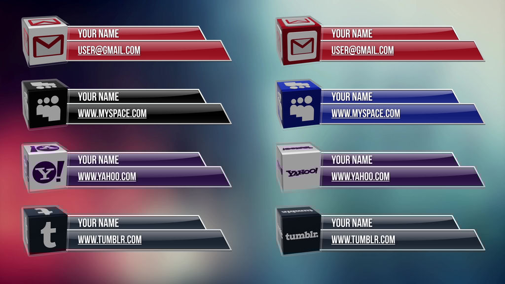 Social Media 3D Lower Thirds Pack Premiere Pro Template 11830222