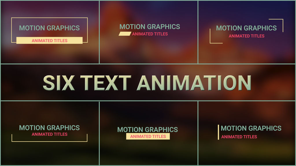 Six Text Animations Motion Graphics Template | 12682068