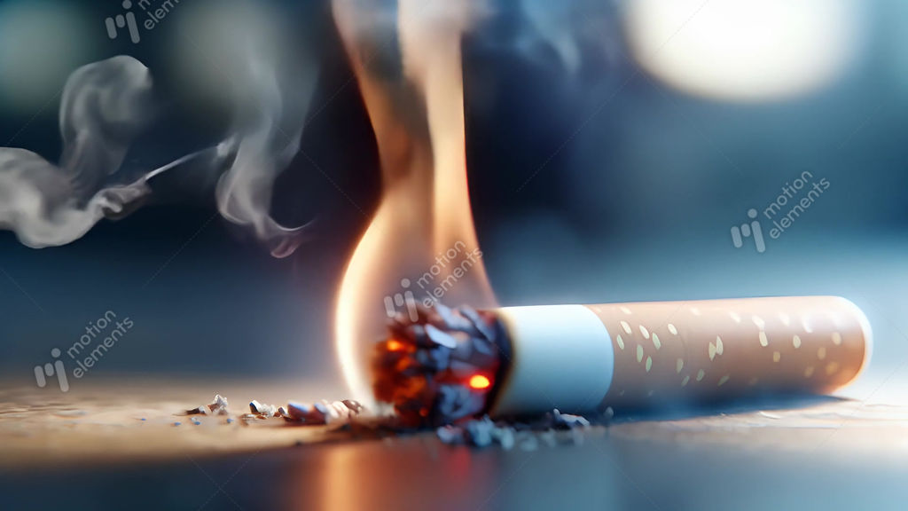 Burning Cigarette with Rising Smoke Animated GIF 33509479