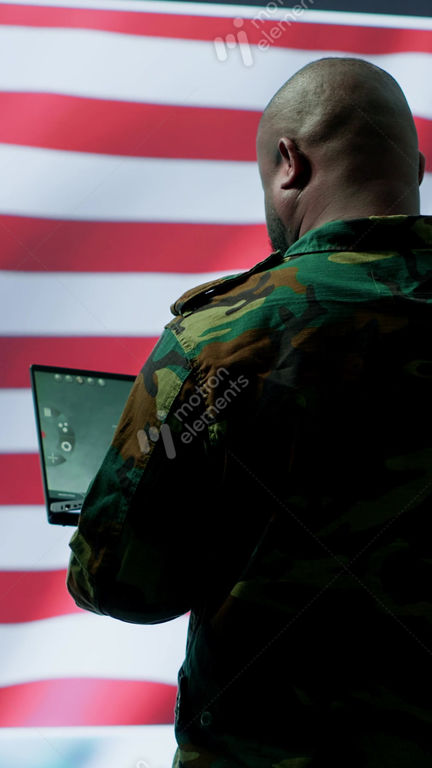 Gif vertical video team of military experts operates high tech…