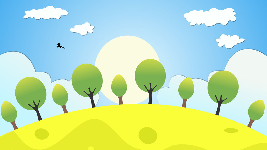 Cartoon Environment Motion Animation Including Clouds Sunrise Birds And ...